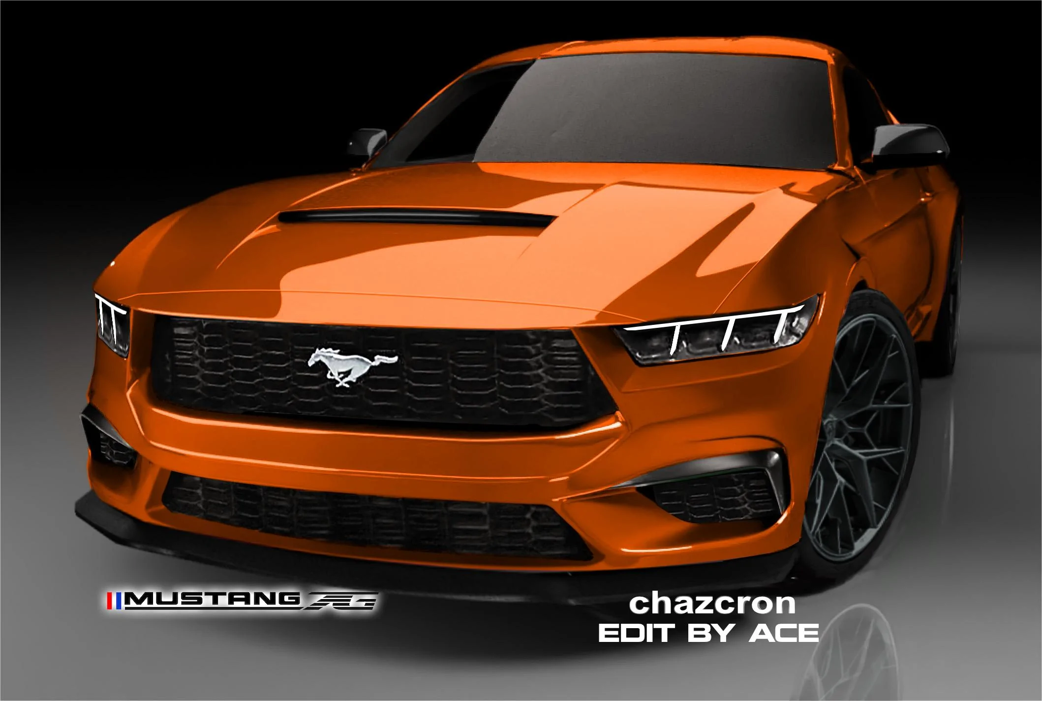 S650 Mustang chazcron weighs in... 7th gen 2023 Mustang S650 3D model & renderings in several colors! chazcron_tuned_orang
