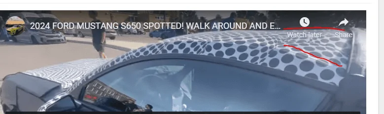 S650 Mustang 🔊 Video: S650 Mustang prototype walkaround, interior look and V8 exhaust revs (@ local Cars & Coffee) Roof
