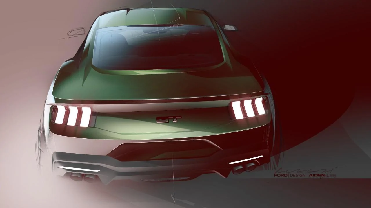 S650 Mustang S650 Mustang Design Sketches, Proposals, Modeling (Exterior + Interior) GT-Rear View tipped_A.L