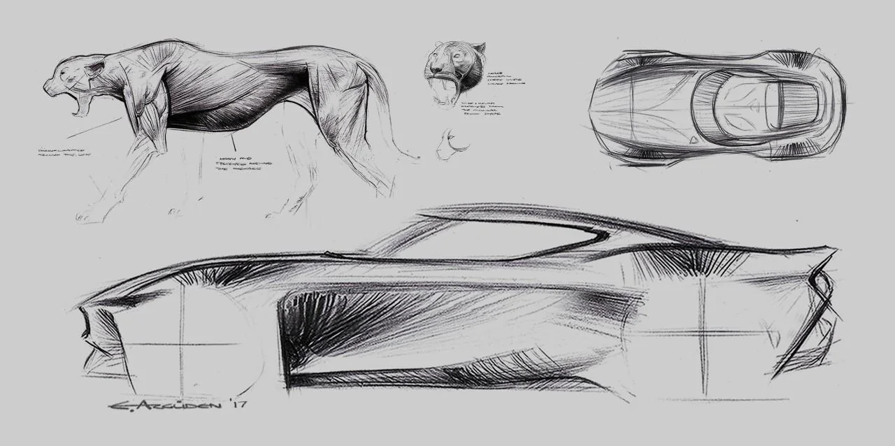 S650 Mustang S650 Mustang Design Sketches, Proposals, Modeling (Exterior + Interior) Side View gesture_E. Arguden