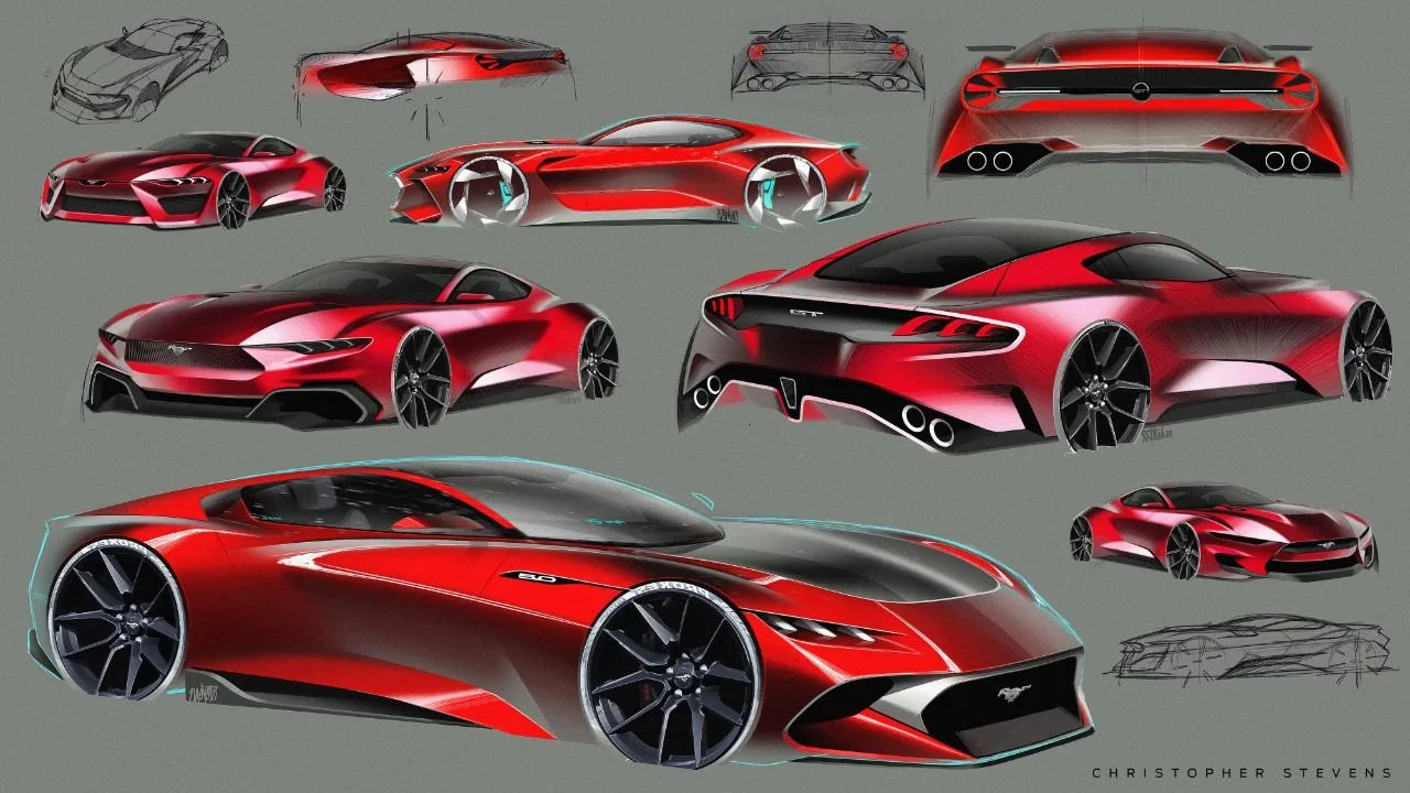 S650 Mustang S650 Mustang Design Sketches, Proposals, Modeling (Exterior + Interior) STEVENS_ideation_D