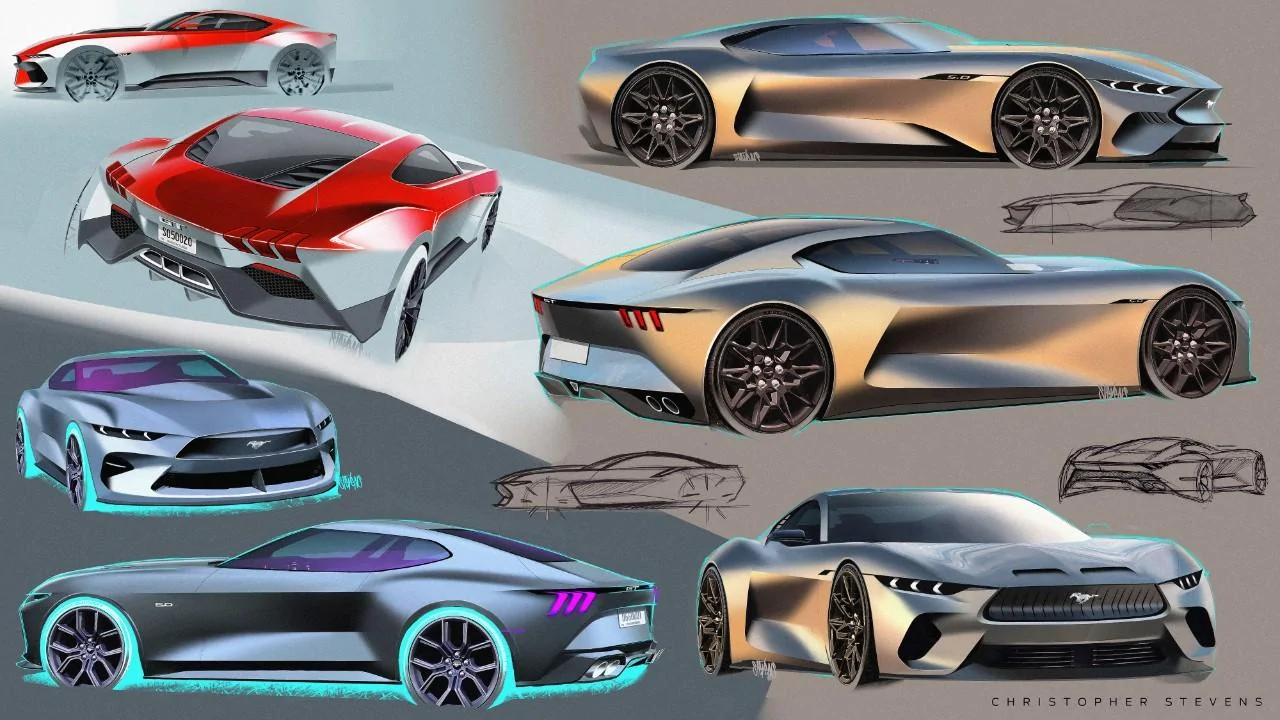S650 Mustang S650 Mustang Design Sketches, Proposals, Modeling (Exterior + Interior) STEVENS_ideation_F
