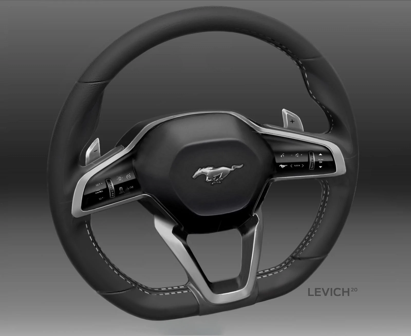 S650 Mustang S650 Mustang Design Sketches, Proposals, Modeling (Exterior + Interior) Mustang 3 Spoke 6-27-2019