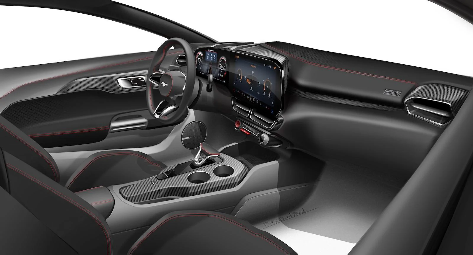 S650 Mustang S650 Mustang Design Sketches, Proposals, Modeling (Exterior + Interior) passenger view research theme C final copy2