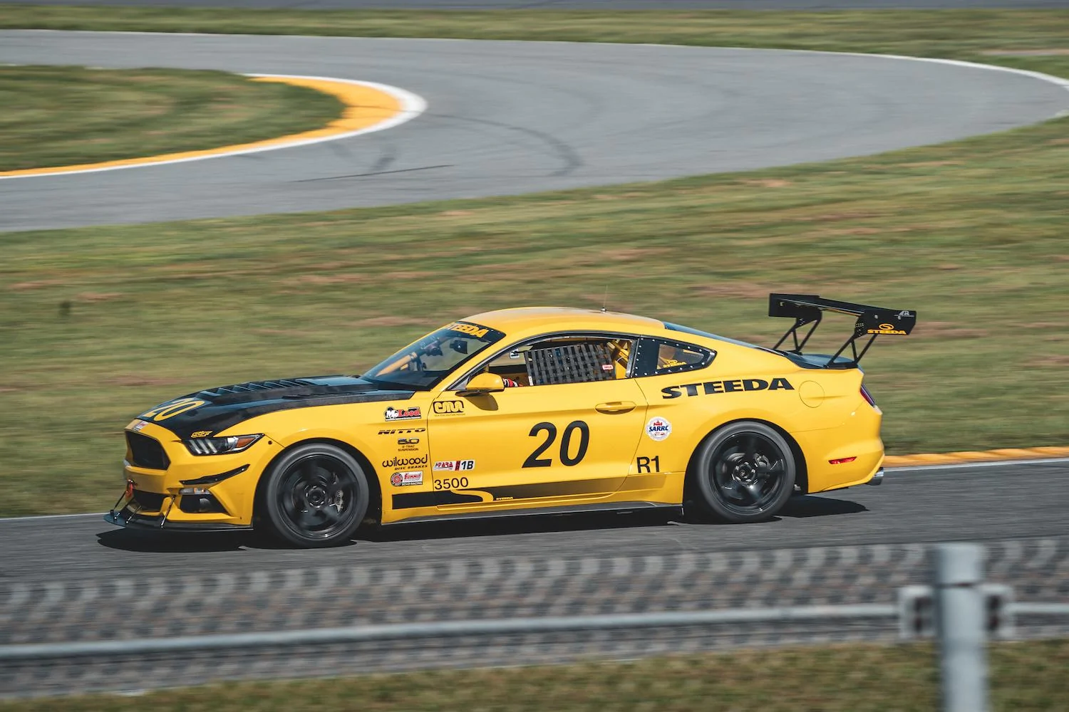 S650 Mustang Steeda #20 Road Race Car Livery Preview Rendered on 2024 Mustang Dark Horse R Steeda 2