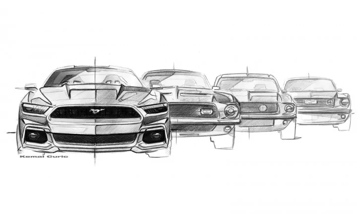 S650 Mustang Video: Dark Horse S650 shown to assembly workers w/ headlights animation, cold start and revving sounds 2015mustangsketch2-jpg