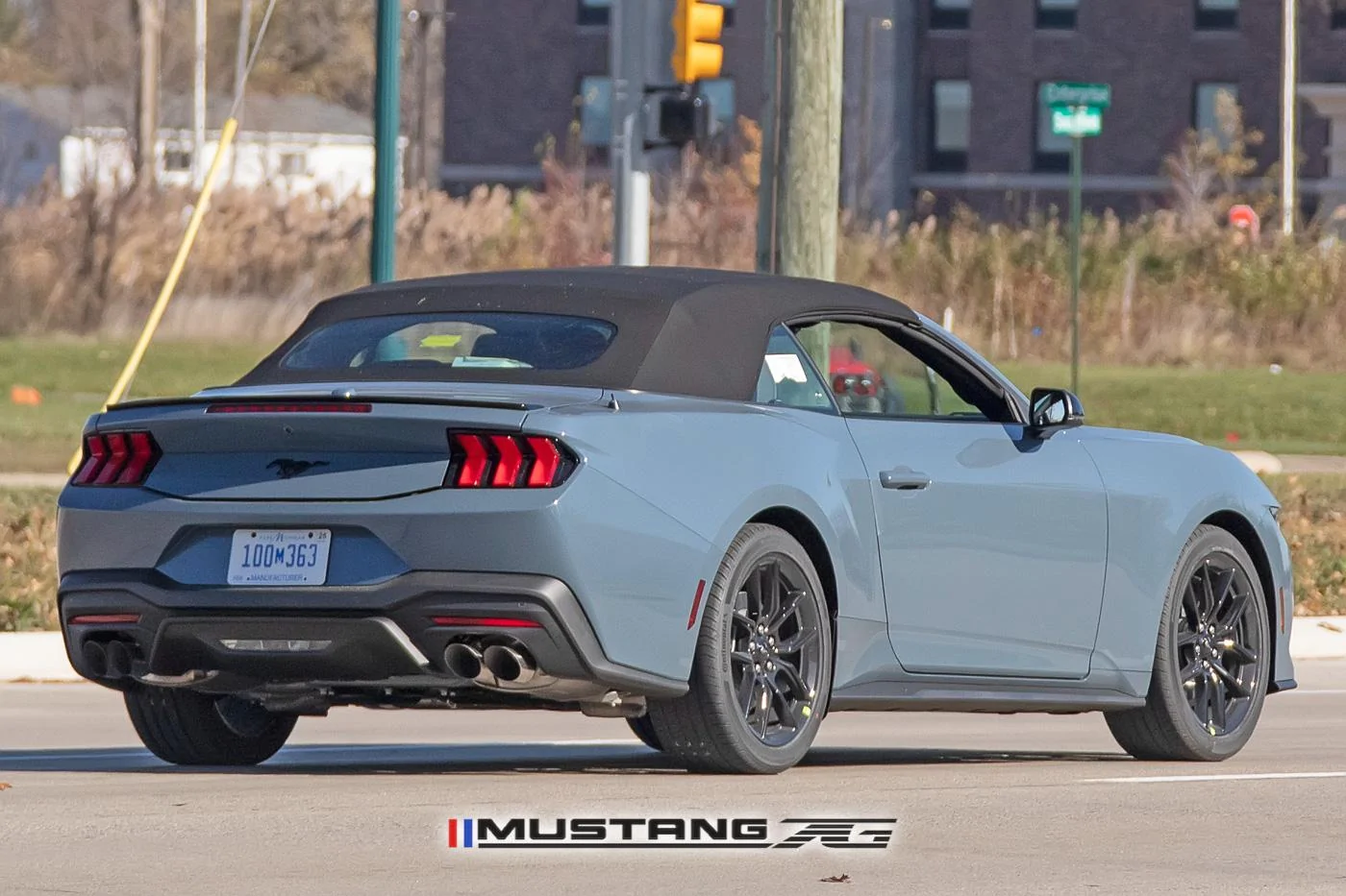 S650 Mustang 2024 Mustang EcoBoost Convertible Spied in Vapor Blue w/Blue Brembos 2024-mustang-convertible-ecoboost-vapor-blue-s650-13