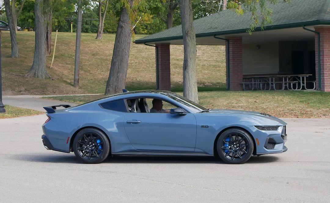 S650 Mustang Shadow Black Dark Horse and Grabber Blue Mustang GT S650 spotted at Flat Rock Assembly Plant Vapor Blue Mustang GT S650