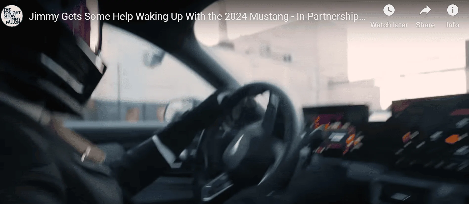 S650 Mustang S650 Mustang's electronic drift brake driving action on Jimmy Fallon show Capture3