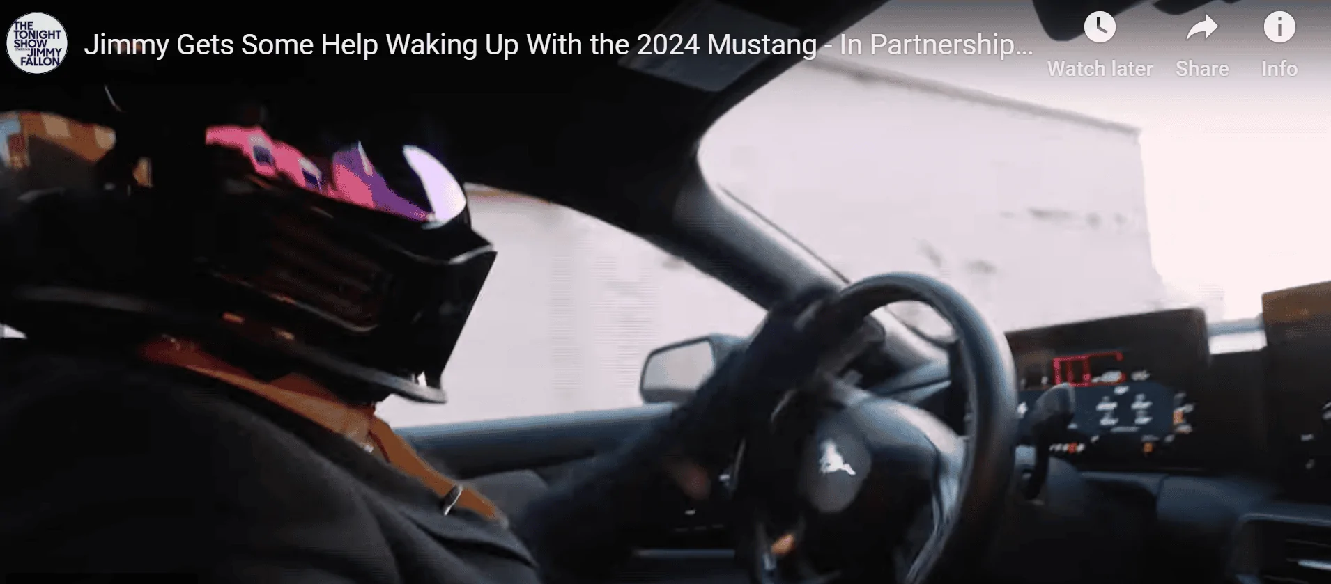 S650 Mustang S650 Mustang's electronic drift brake driving action on Jimmy Fallon show Capture4