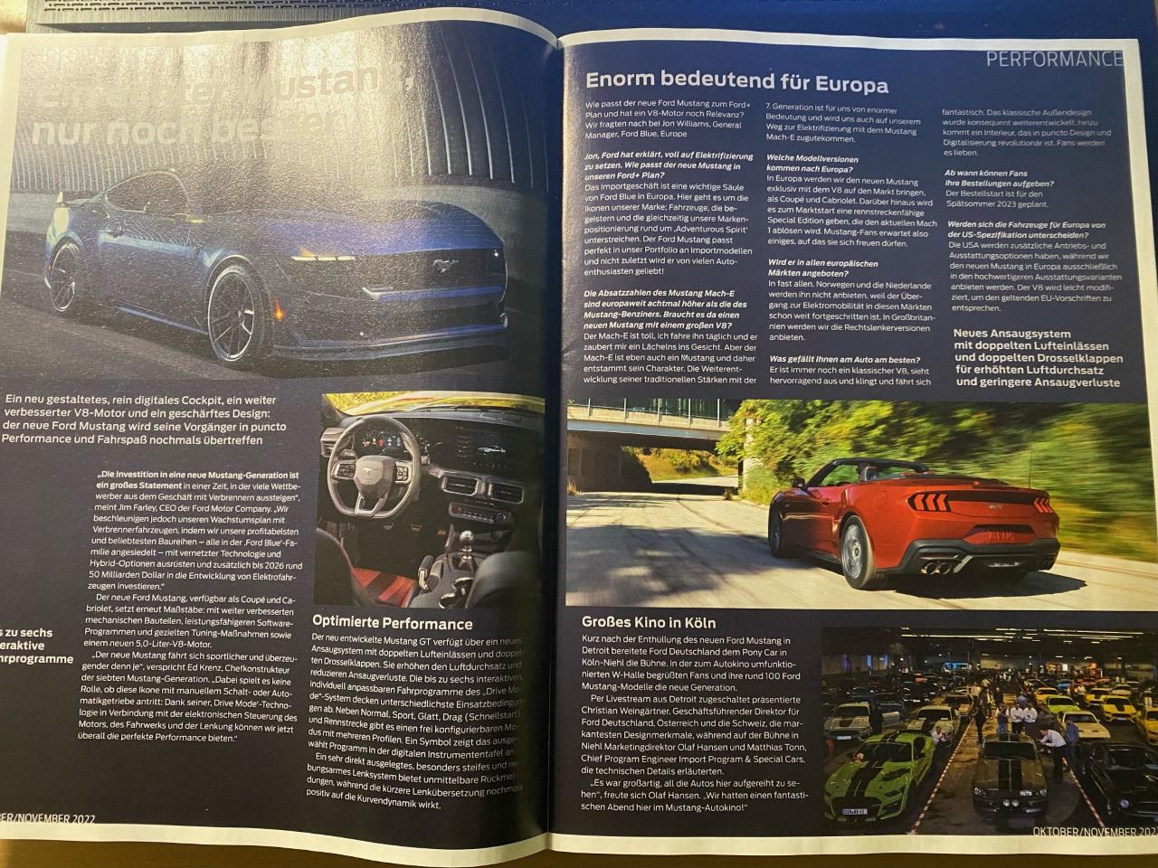 S650 Mustang Small details for the S650 Mustang via monthly Ford Europe Report Mustang Artikel