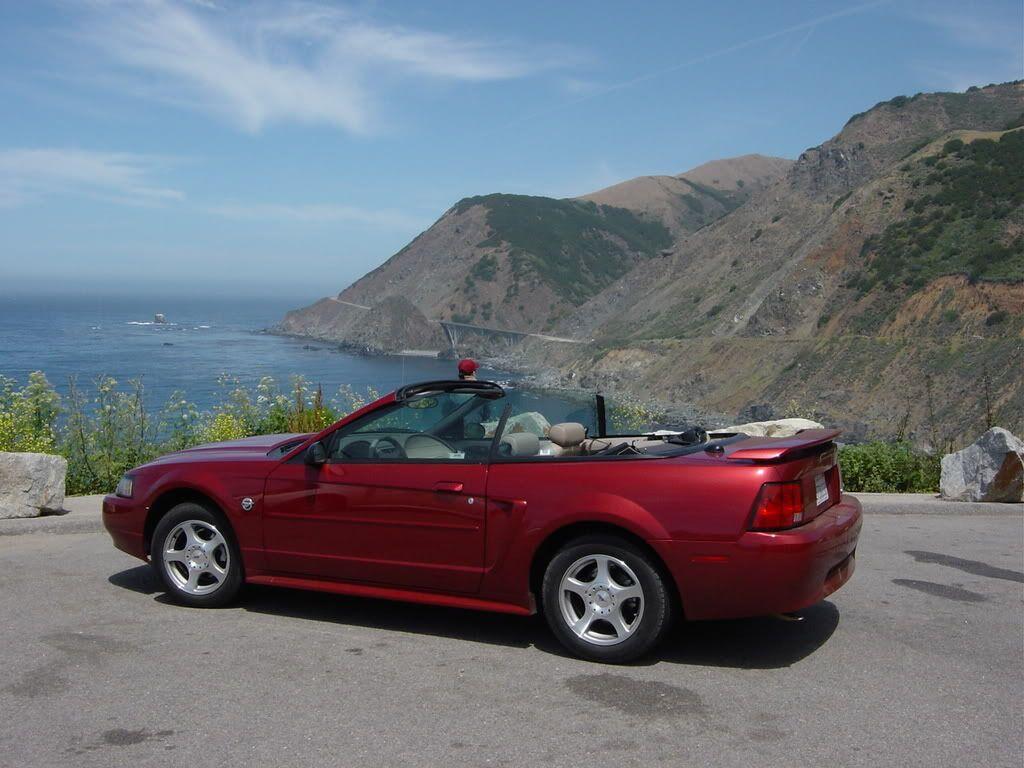 S650 Mustang Rapid Red GT Convertible spotted Cali Road Tri