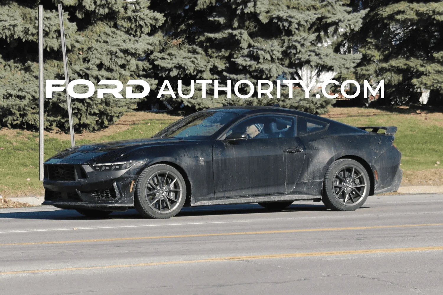 S650 Mustang Black Dark Horse on Winter tires spotted 1671176632973