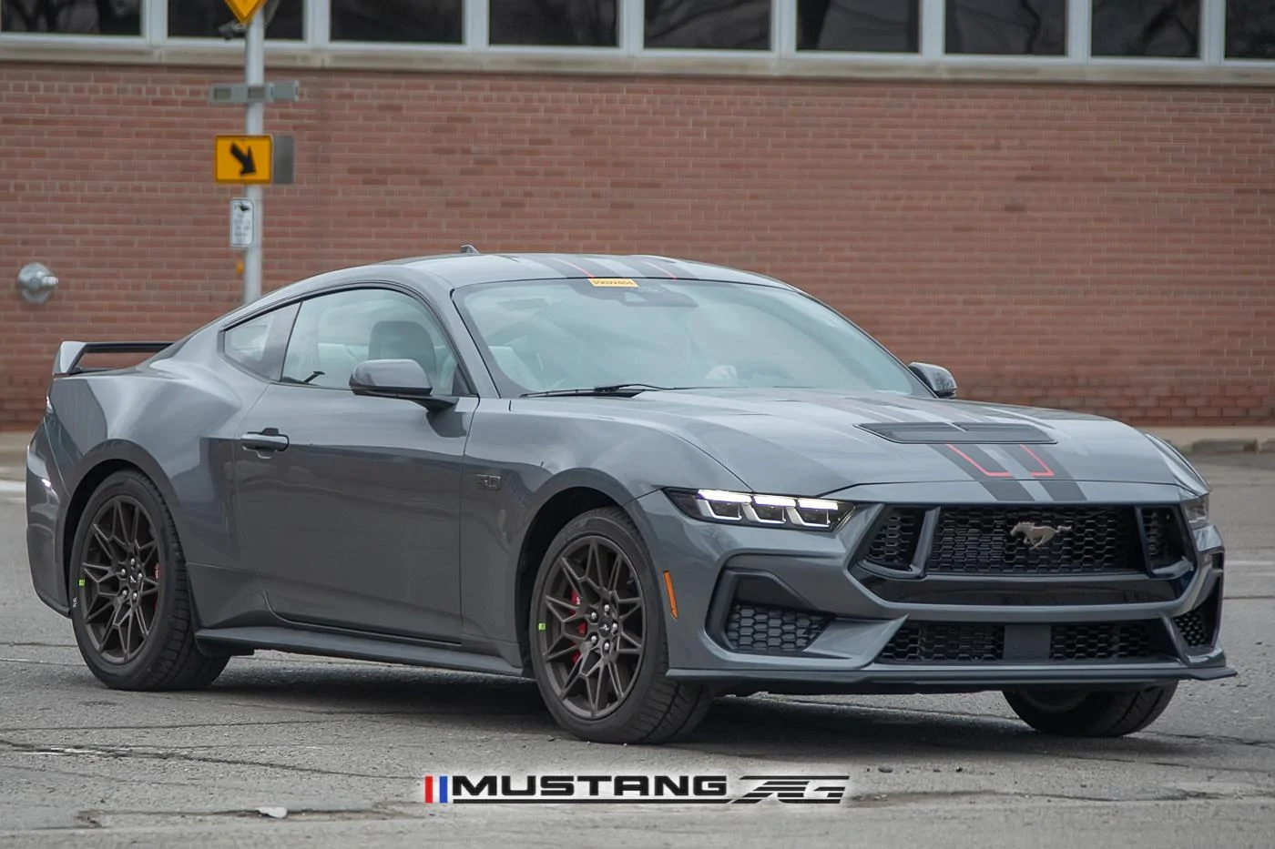 S650 Mustang Red & Black Stripes Spied on Carbonized Gray 2024 Mustang GT w/Bronze Appearance Package gray-bronze-package-black-red-racing-stripes-2-jpg