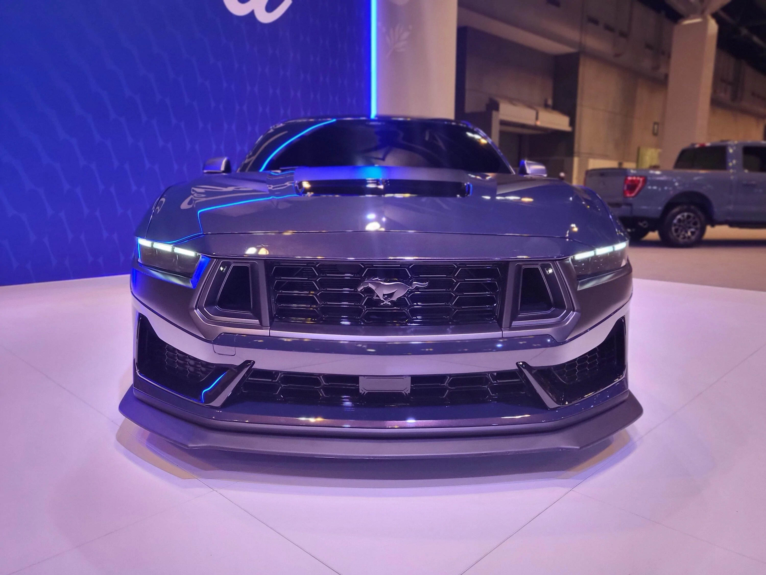 S650 Mustang Mustang S650 Dark Horse in Blue Ember @ the STL Autoshow 20230113_155640