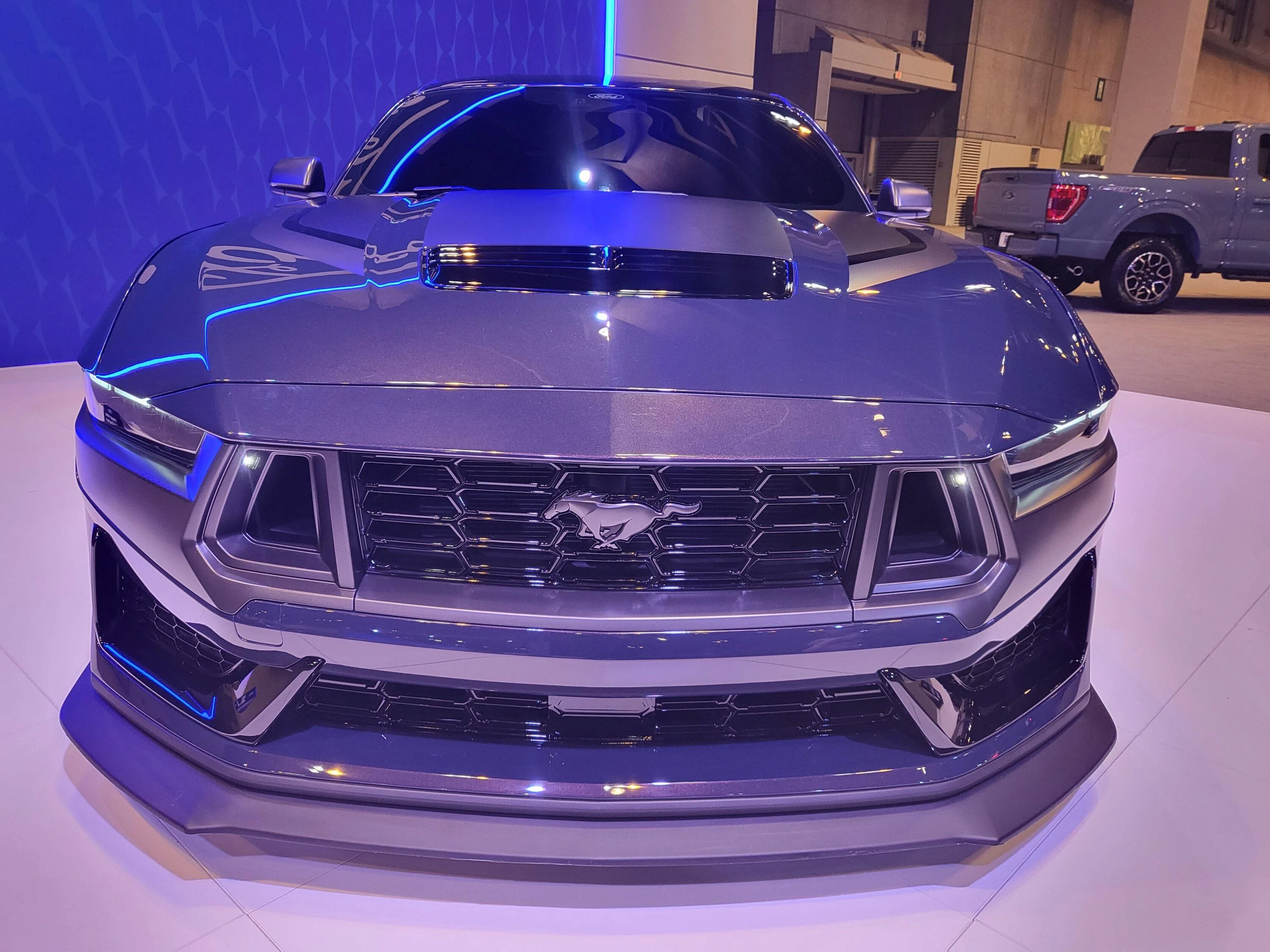 S650 Mustang Mustang S650 Dark Horse in Blue Ember @ the STL Autoshow 20230113_155936