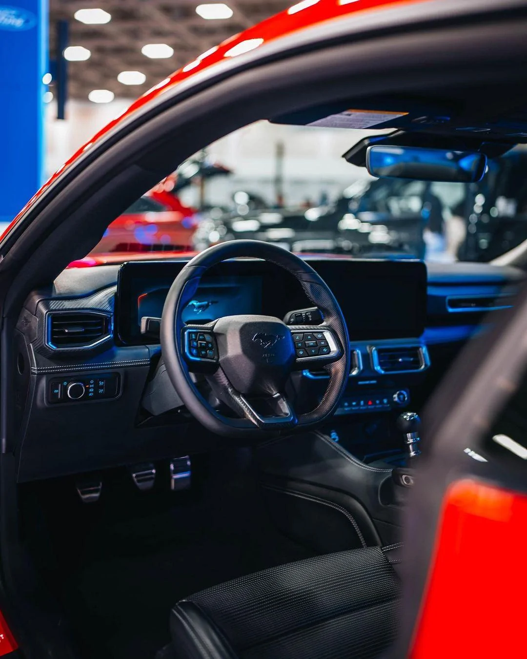 S650 Mustang Beautiful Race Red GT S650 Mustang at Auto Show Race Red Mustang S650 GT 8
