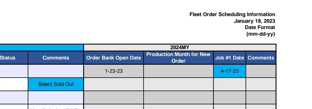 S650 Mustang Start of 2024MY Mustang production is 4/11/23. Order banks open 1/14/23. Scheduling begins 3/11/23 (per Donlan and Element Fleet Forecasts) Screenshot_20230123_101756_Offic
