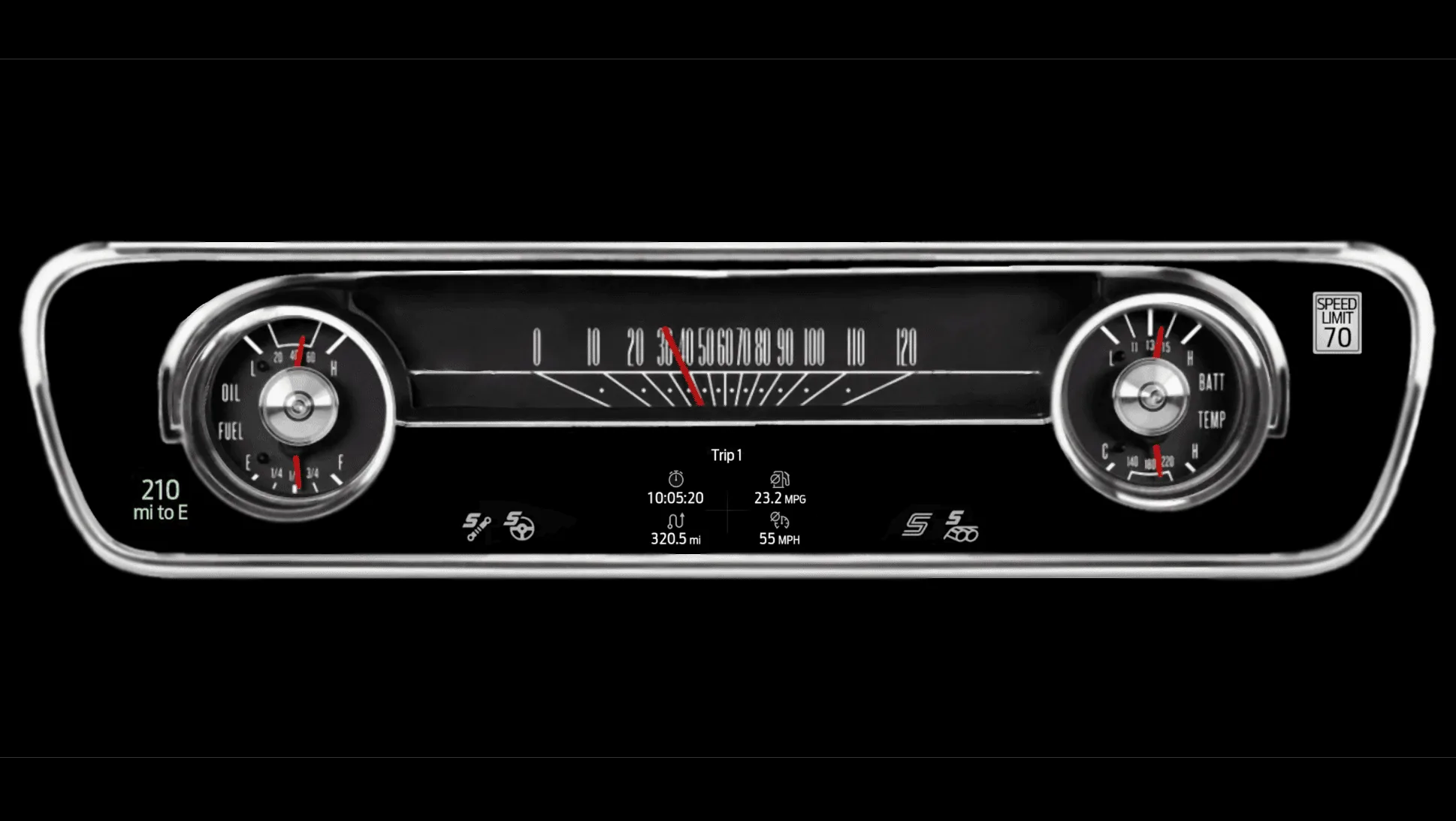 S650 Mustang What if there were more Classic Gauge Clusters? 2024 with 1965(1)