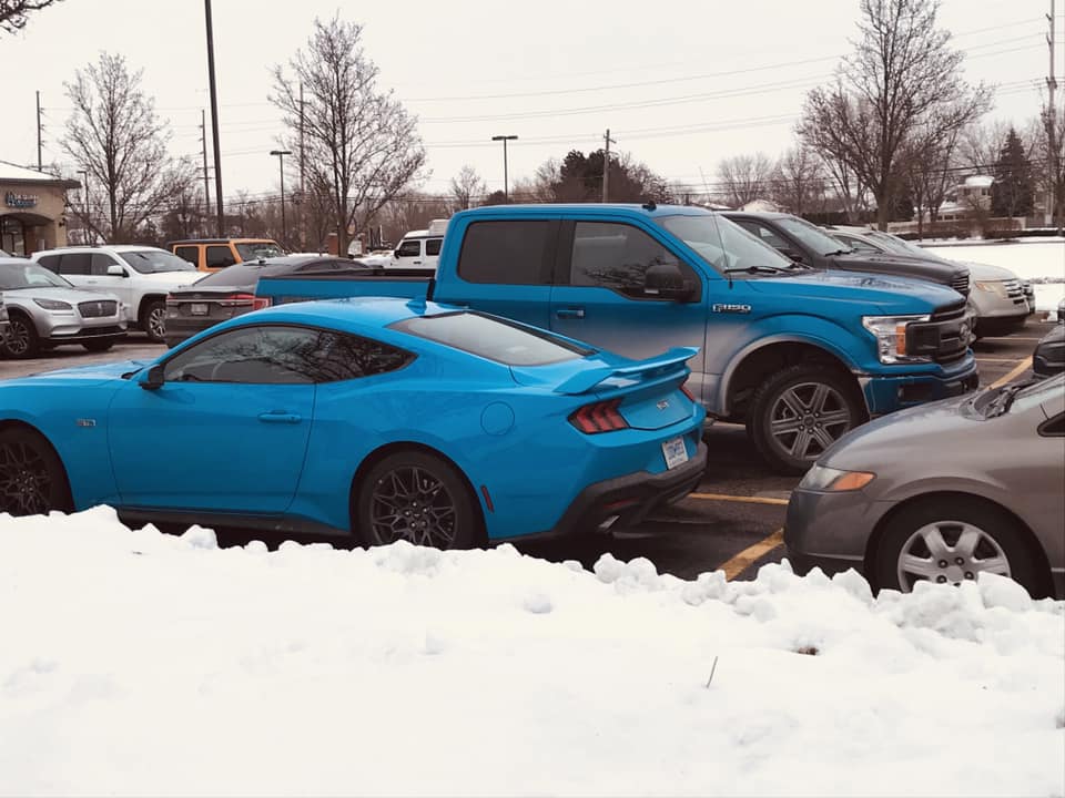 S650 Mustang Body Color Painted Spoiler Wing 👍 or 👎 ?? Grabber Blue 6