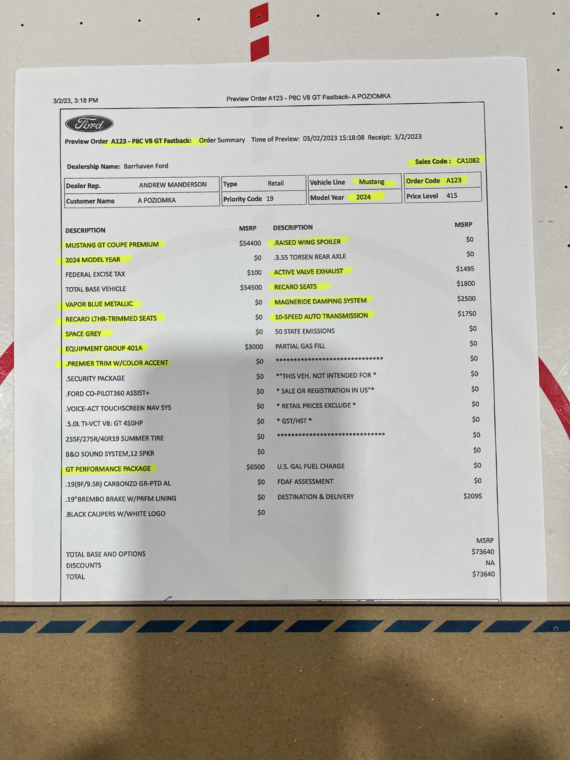 S650 Mustang 2024+ Mustang S650 Orders Tracking List & Stats [Enter Yours!] 2024 Mustang build spec.JPG