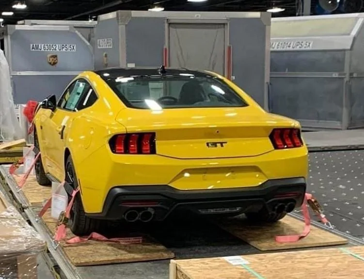 S650 Mustang First RHD S650 Mustang Spied Wearing Red Tail Lamps and Other Changes Yellow Splash RHD 1
