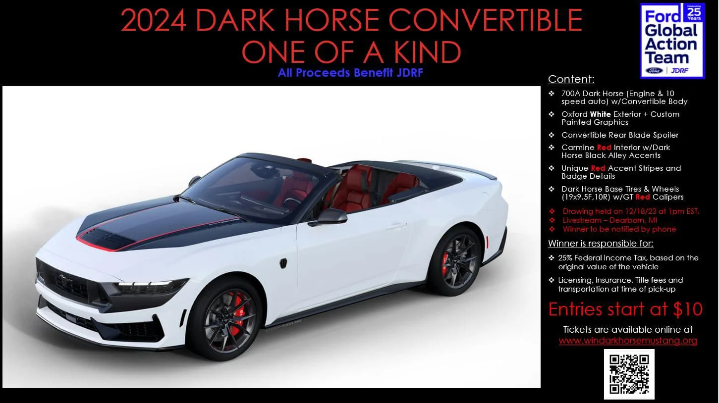 S650 Mustang One of a kind Dark Horse Convertible to be auctioned for charity 1 of 1