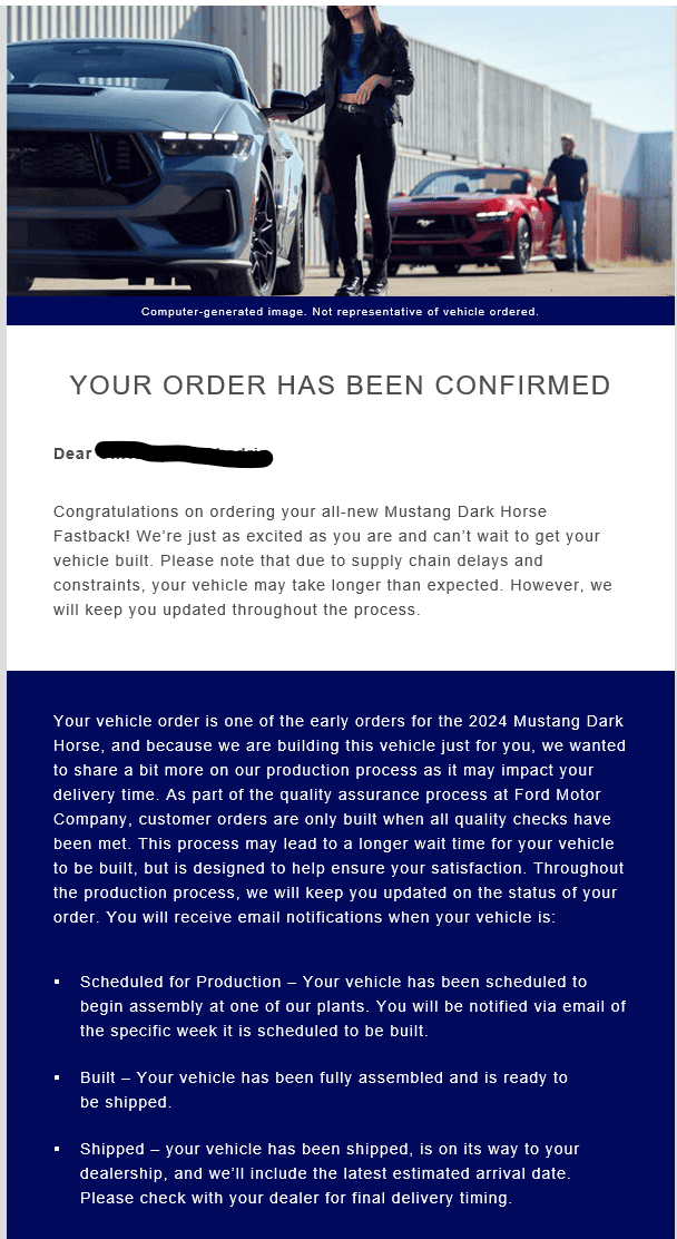 S650 Mustang Anyone else place an order but not get an email confirmation from Ford? 1681777882390