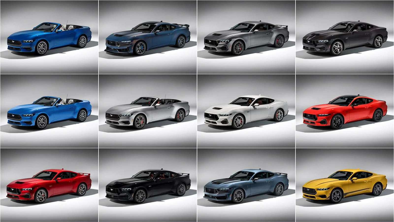 S650 Mustang Every 2024 Ford Mustang Color Everywhere All At Once Mustang Colors
