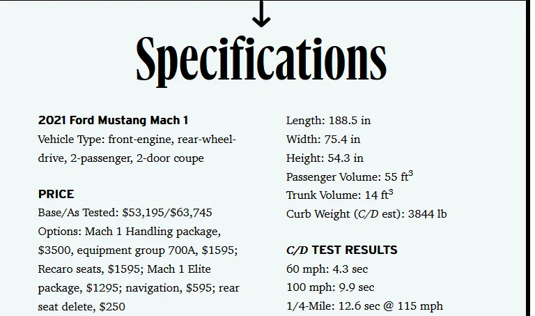S650 Mustang 0 to 60 and other performance numbers 1682448750860