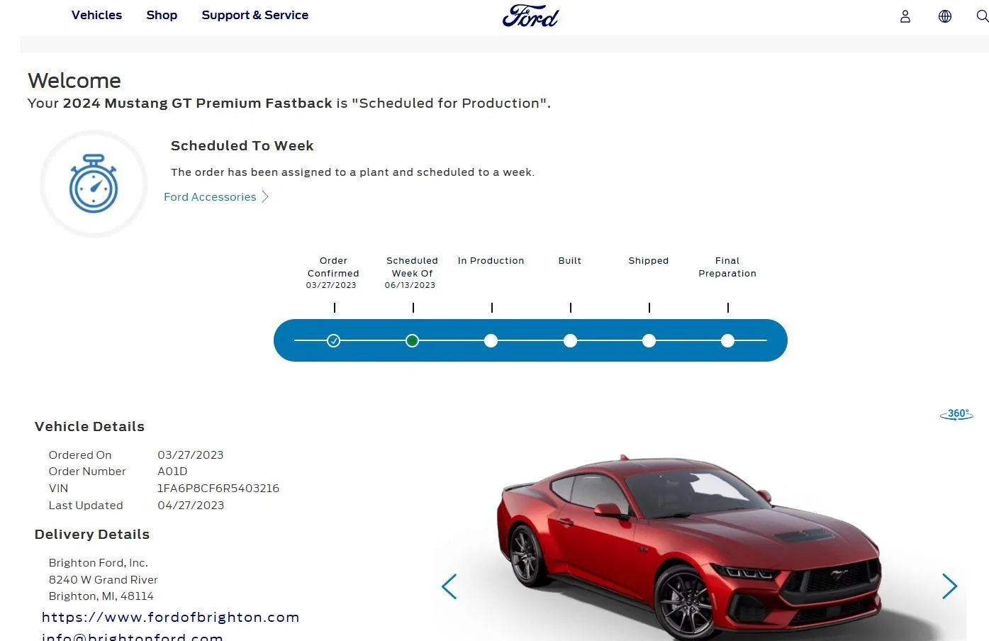 S650 Mustang Post your scheduled production build dates here! mustang order
