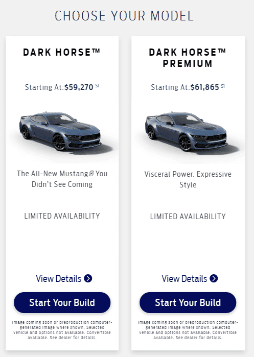 S650 Mustang Price Increase on Dark Horse Premium Model 1683098665208