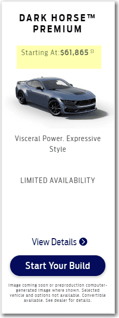 S650 Mustang Gas Guzzler Tax Increased Pricing on S650 Mustang GT Manual and Dark Horse Models 1683302607980