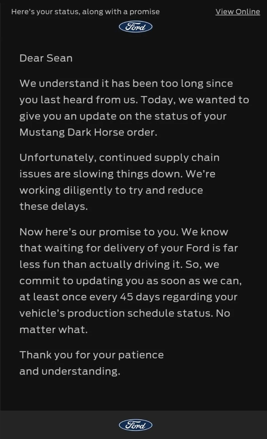 S650 Mustang Just got this email from Ford Screenshot_20230515_165241_Email