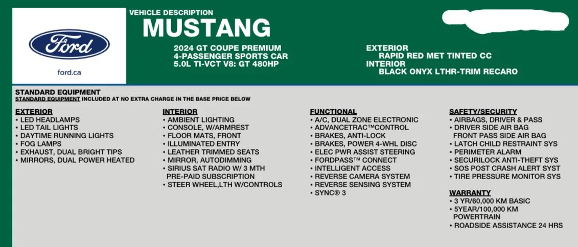 S650 Mustang WINDOW STICKER FOR CANADIAN CUSTOMER ORDER!! IMG_3565
