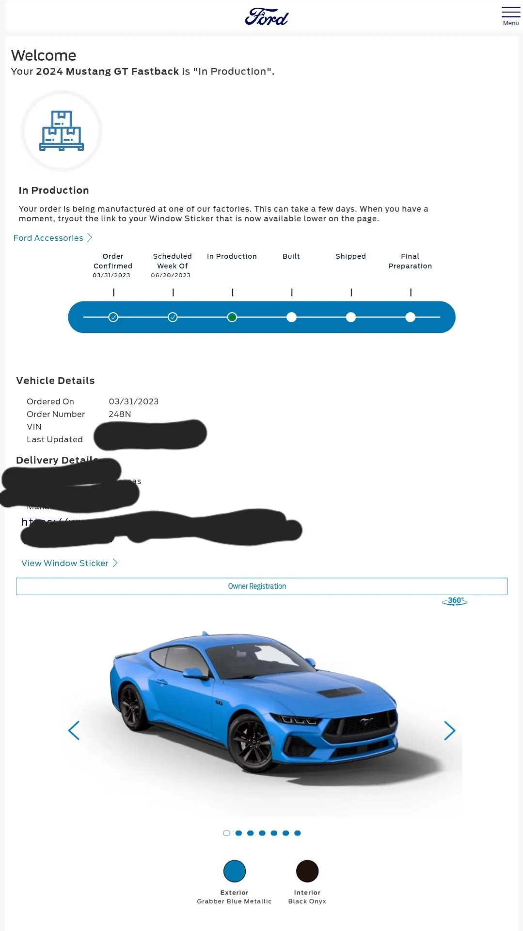 S650 Mustang In production boys! As of 6/7 ordered 4/2. Screenshot_20230608_102807_Chrom