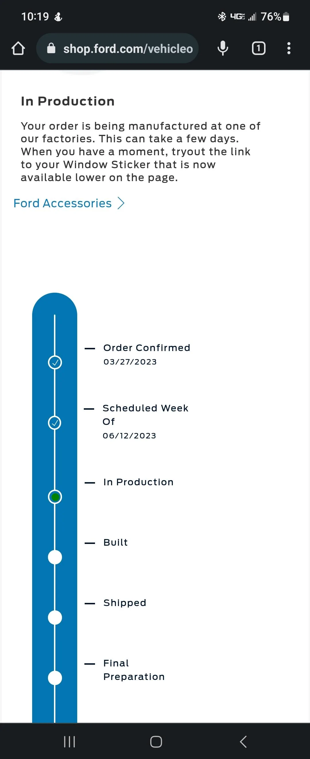 S650 Mustang In production boys! As of 6/7 ordered 4/2. Screenshot_20230531_101931_Chrom