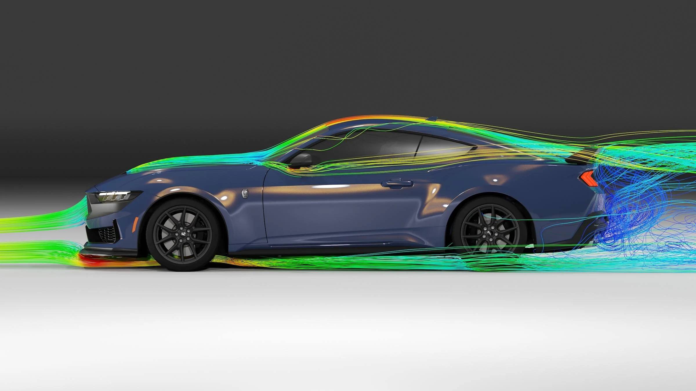 S650 Mustang Mustang Dark Horse Was Shaped by Ford's New Cutting Edge 200 MPH Wind Tunnel Aero visualizations_Mustang Dark Horse_02