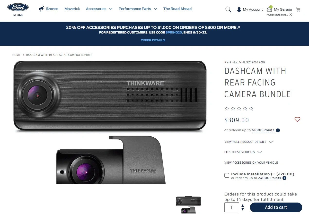 S650 Mustang Ford Dashcam vs. 3rd Party Dashcam 1687490535751