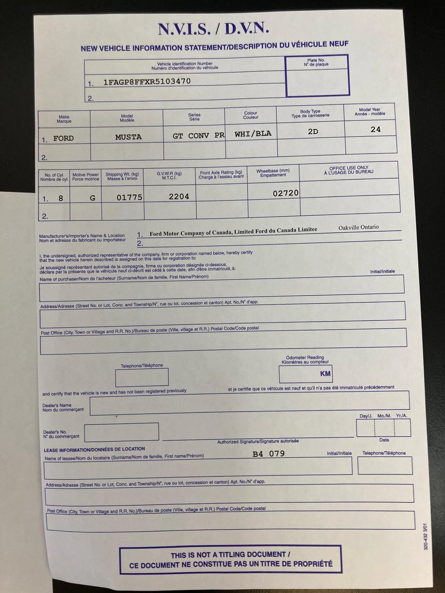 S650 Mustang Delivery starts tomorrow!! (says Ford Chat) NVIS