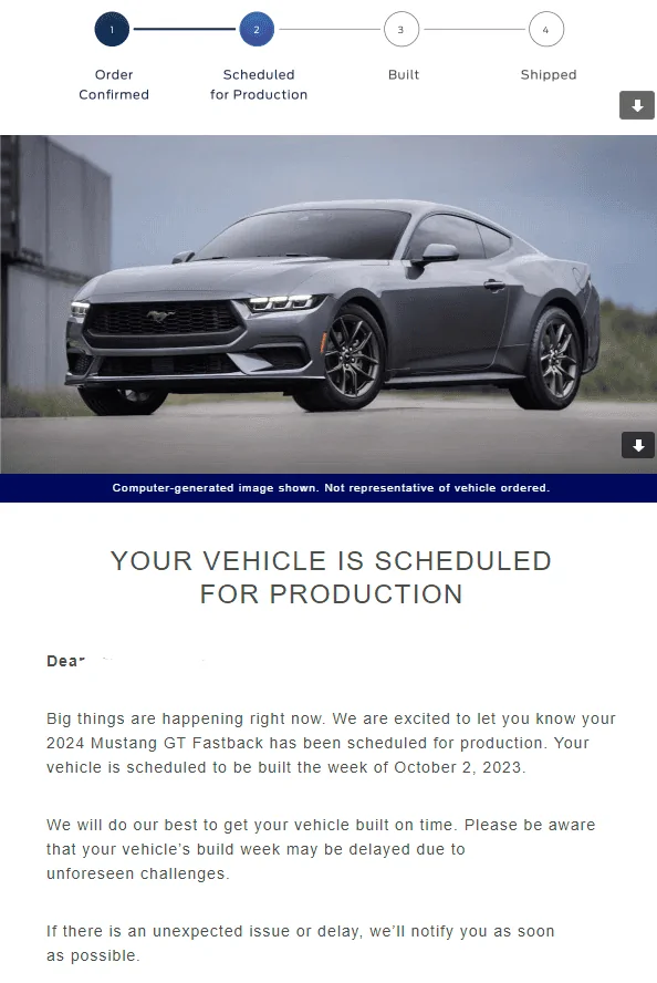 S650 Mustang Finally received a VIN and scheduling today 7/13 1689292541028