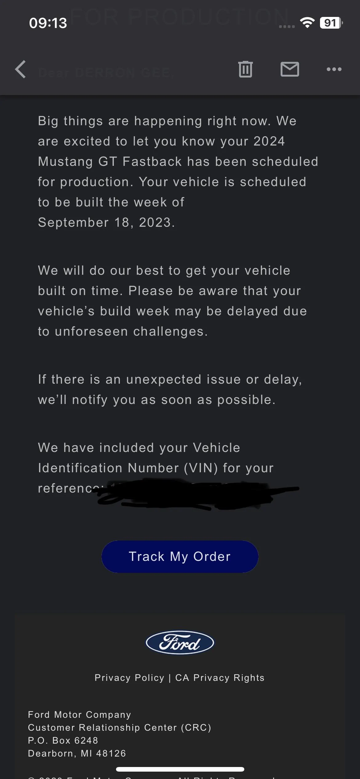S650 Mustang Finally received a VIN and scheduling today 7/13 IMG_2008