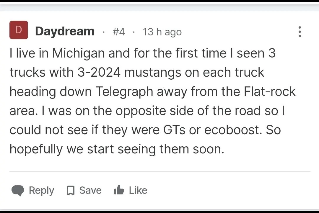 S650 Mustang Mustangs spotted on trucks heading out of Flat Rock! Screenshot_20230719_051939_Gallery