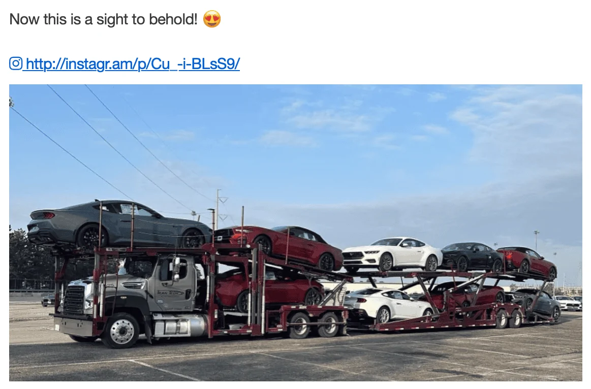 S650 Mustang First 2024 Mustang orders being shipped to dealers now! Screenshot 2023-07-23 at 11.48.00 AM