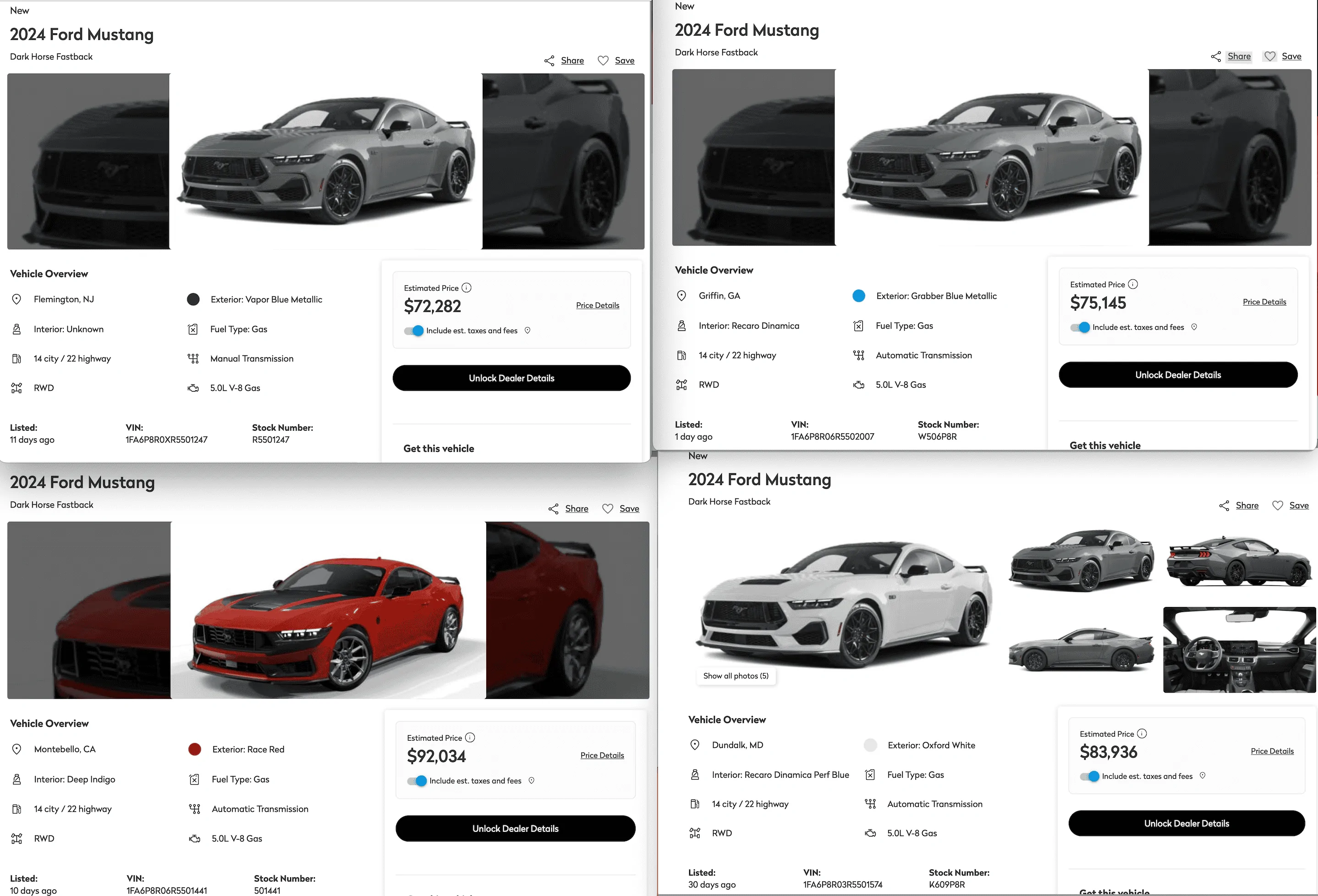 S650 Mustang Markups 2024_DH_pricing