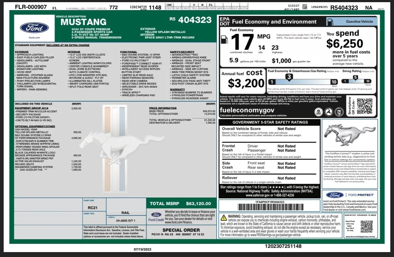 S650 Mustang Order update this am IMG_8091