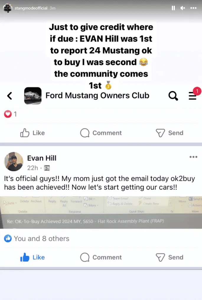 S650 Mustang OKTB (OK-To-Buy) Achieved for 2024 Mustang S650! 1691794829447