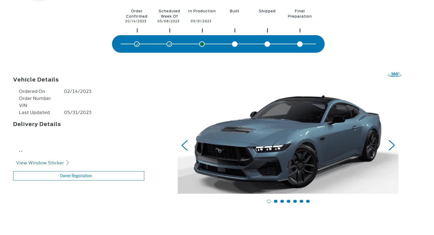 S650 Mustang First 2024 Mustang orders being shipped to dealers now! 1692142971721