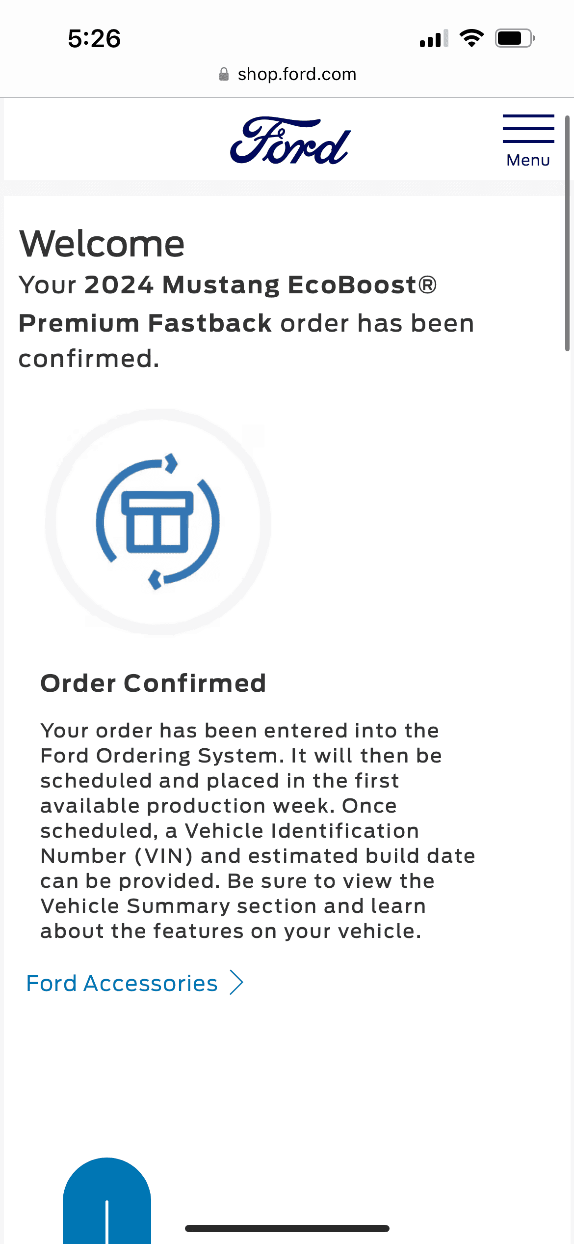 S650 Mustang Order confirmed after switching to built 68FA248E-D2AF-4F8F-8294-C21FED32A7E9