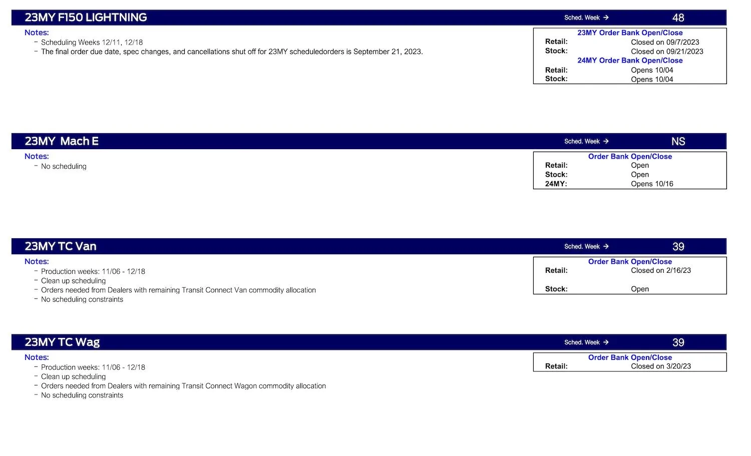 S650 Mustang No Mustang Scheduling This Week (9/28/23) Ford Scheduling Notes - 9.25.23-5